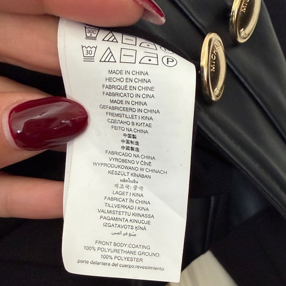 NWT MICHAEL Michael Kors Black Faux Leather & Knit Cropped Jacket – Small - Picture 4 of 7